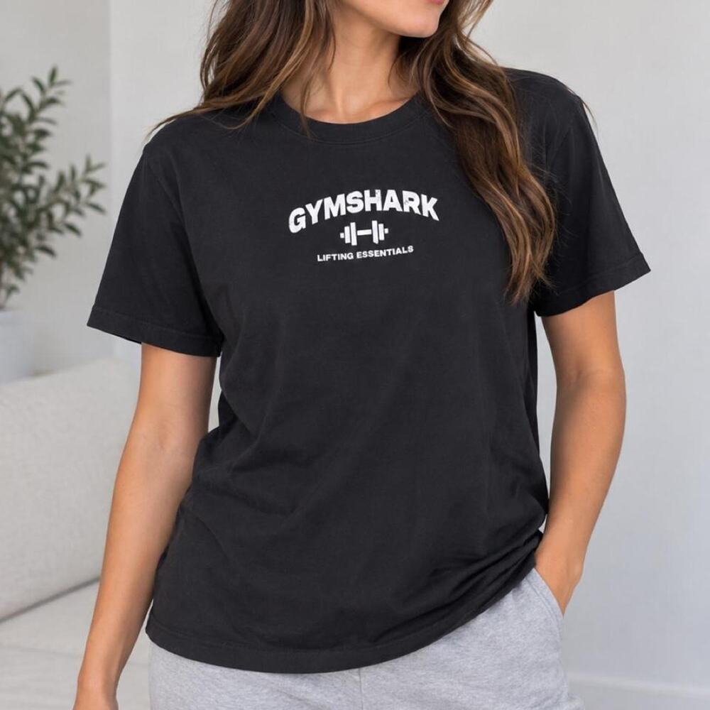 Gymshark black t shirt with white